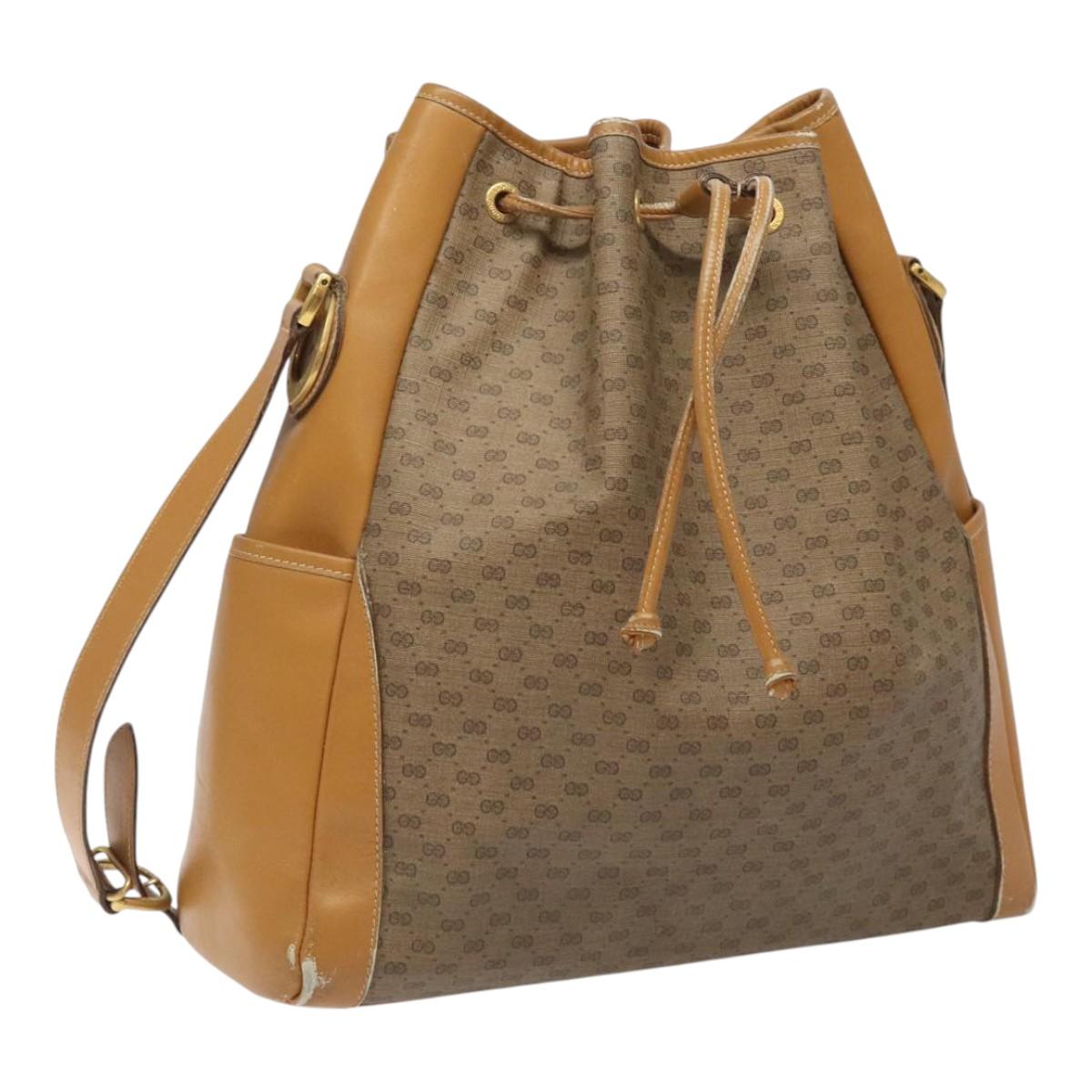 GUCCI Micro GG Supreme Shoulder Bag PVC Beige 001 115 1229 Auth ti2653