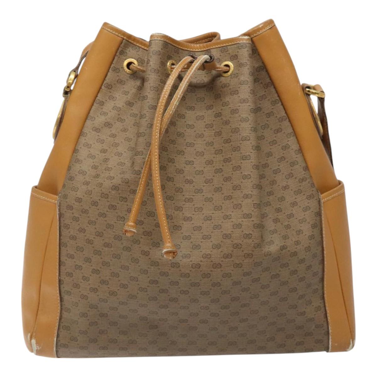 GUCCI Micro GG Supreme Shoulder Bag PVC Beige 001 115 1229 Auth ti2653