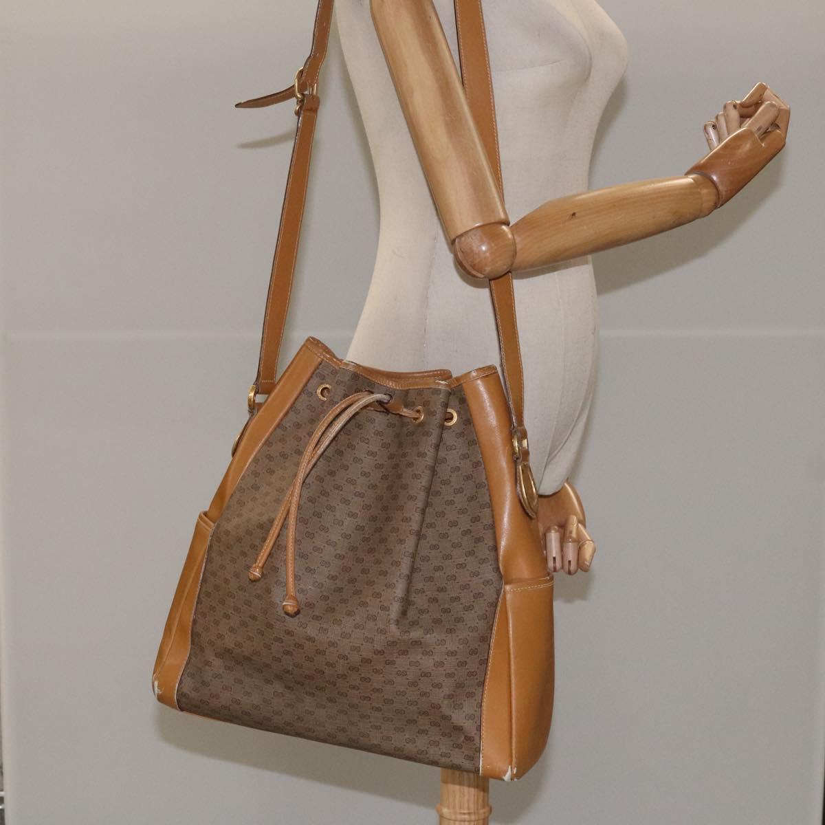 GUCCI Micro GG Supreme Shoulder Bag PVC Beige 001 115 1229 Auth ti2653