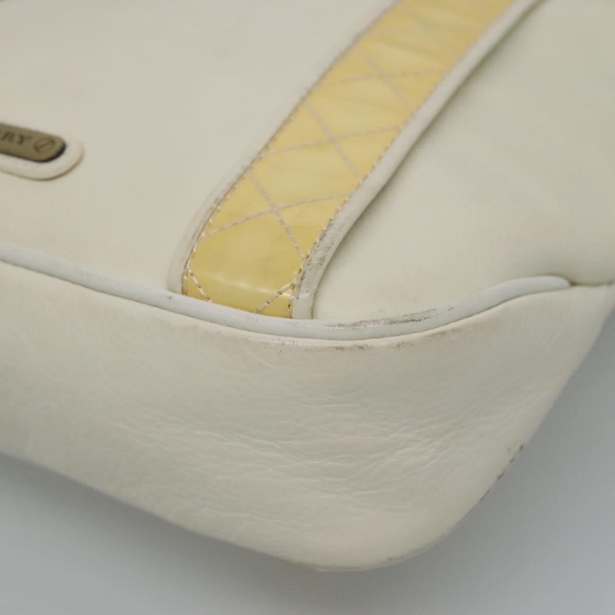 BURBERRY Shoulder Bag Leather White Auth ti2656