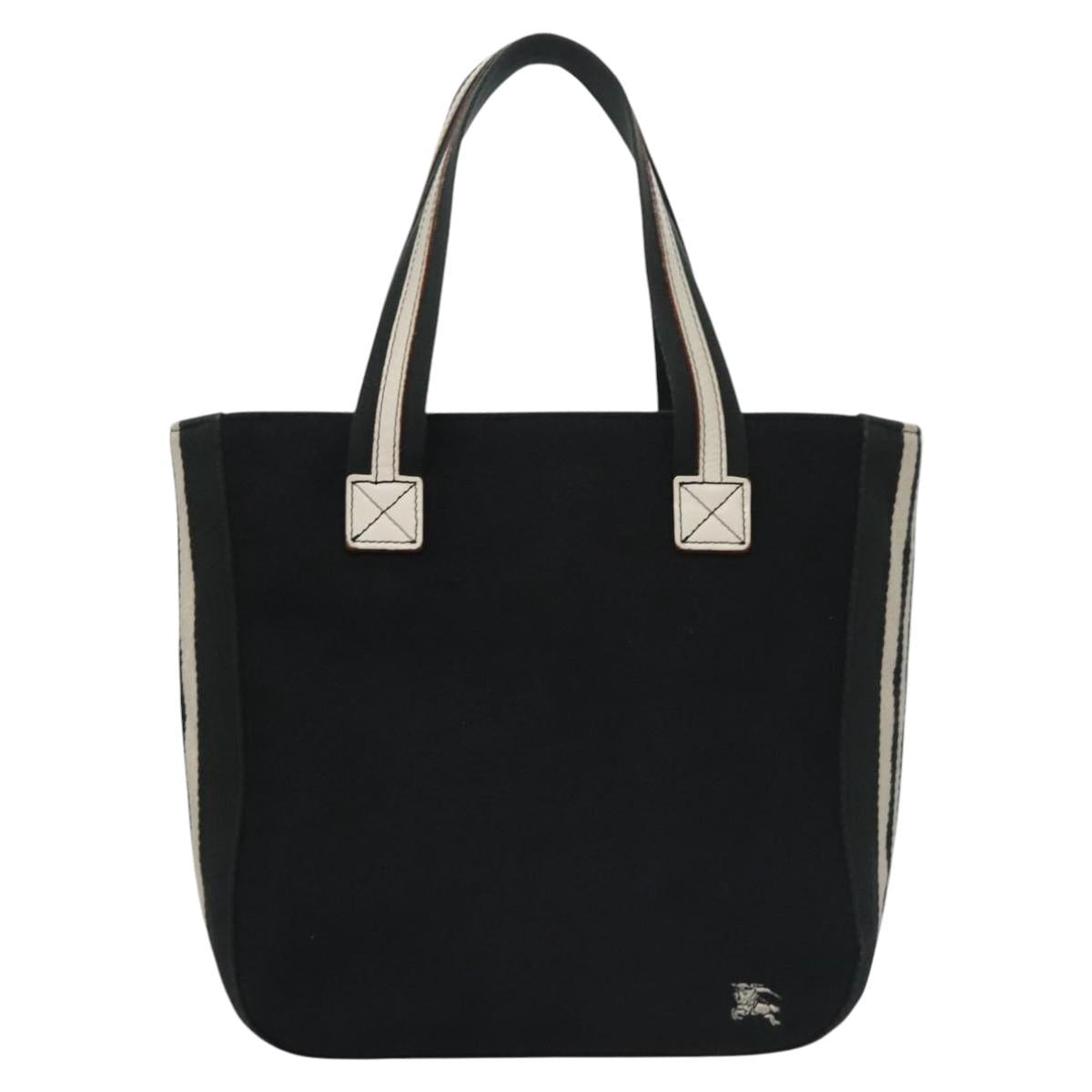 BURBERRY Tote Bag Canvas Black Auth ti2661