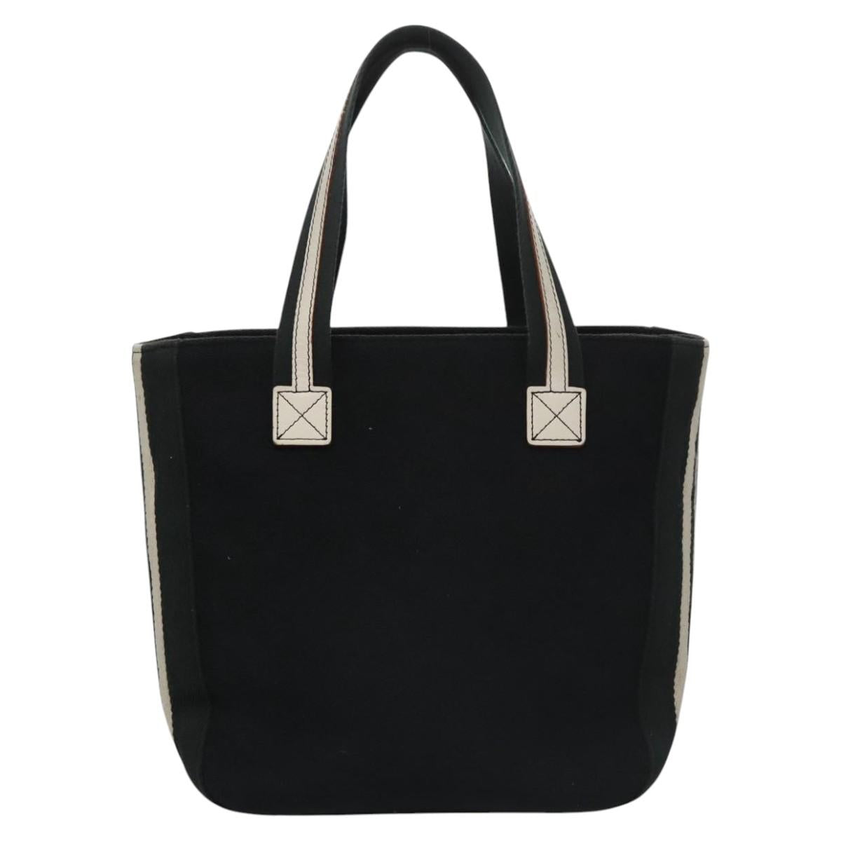 BURBERRY Tote Bag Canvas Black Auth ti2661