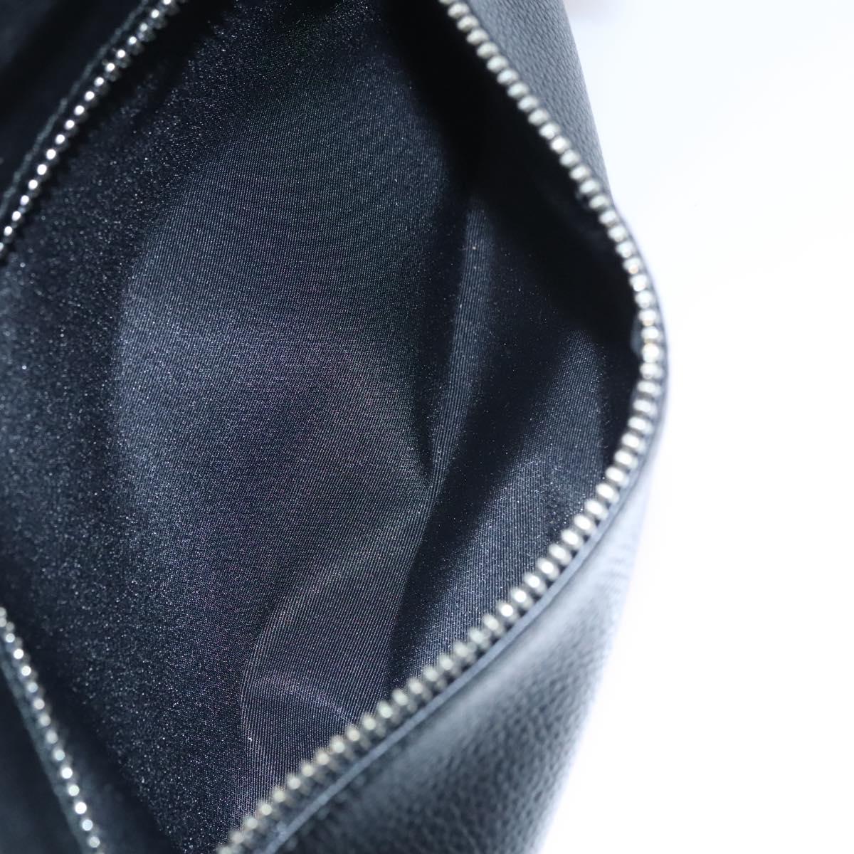 BURBERRY Clutch Bag Leather Black Auth ti2663