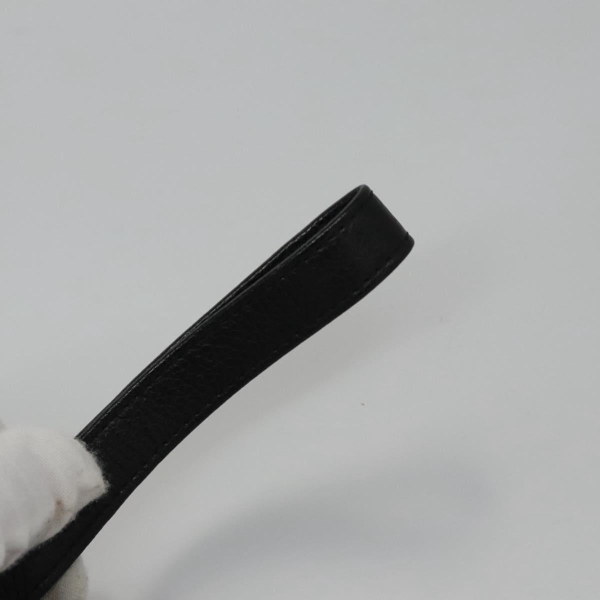 BURBERRY Clutch Bag Leather Black Auth ti2663