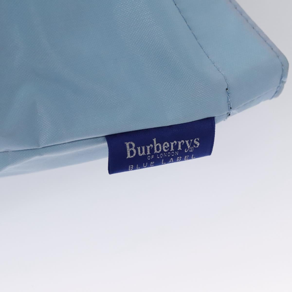 Burberrys Nova Check Blue Label Tote Bag Nylon Blue Black Auth ti2665