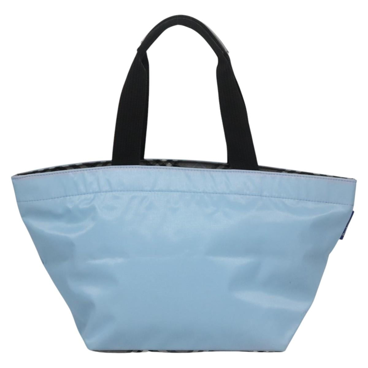 Burberrys Nova Check Blue Label Tote Bag Nylon Blue Black Auth ti2665