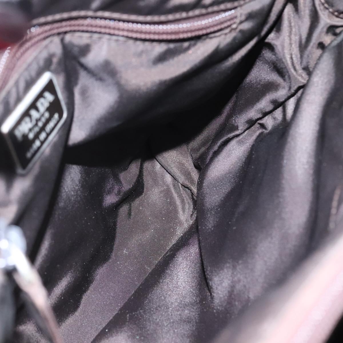 PRADA Hand Bag Nylon Brown Auth ti2669