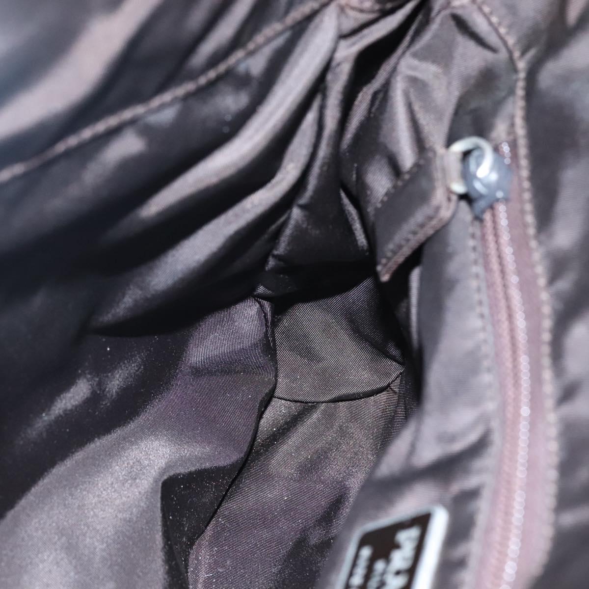 PRADA Hand Bag Nylon Brown Auth ti2669