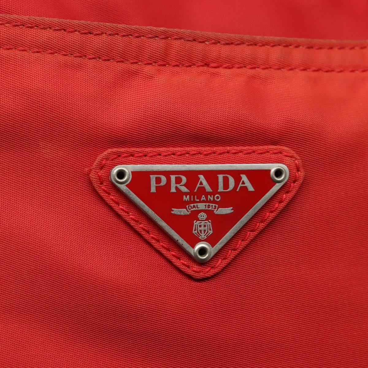 PRADA Tote Bag Nylon Red Auth ti2670