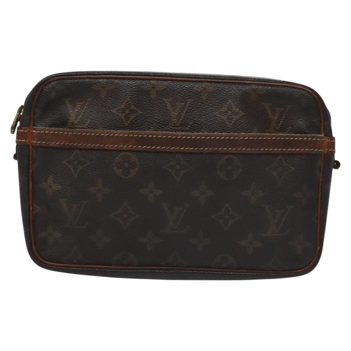 LOUIS VUITTON Monogram Compiegne 23 Clutch Bag M51847 LV Auth ti2689