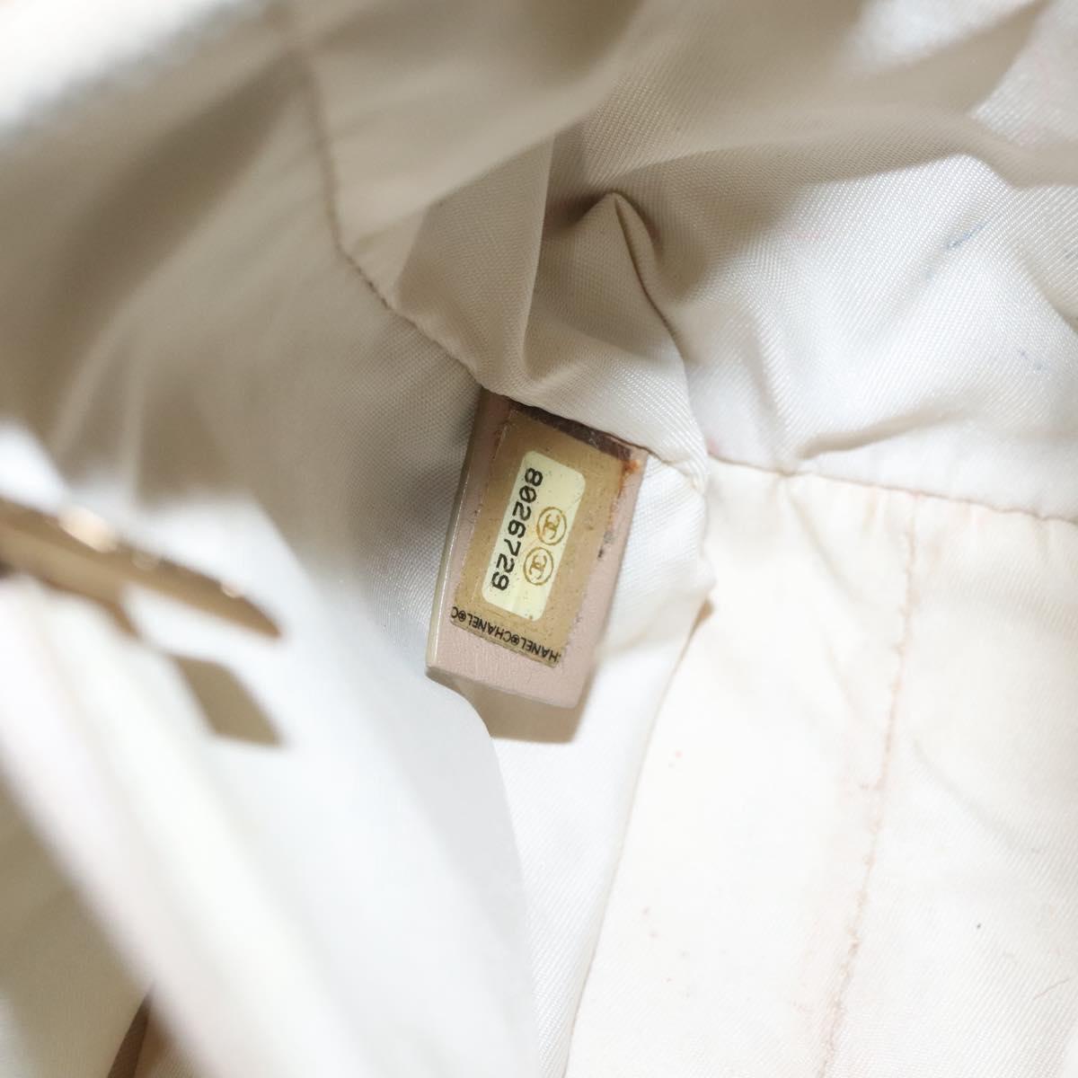 CHANEL New Travel line Hand Bag Nylon Beige CC Auth ti2693