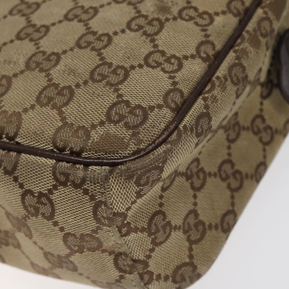GUCCI GG Canvas Shoulder Bag Beige 122759 Auth ti2694