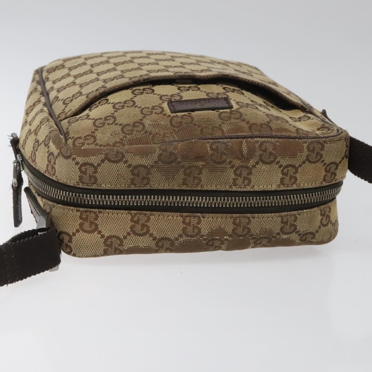 GUCCI GG Canvas Shoulder Bag Beige 122759 Auth ti2694