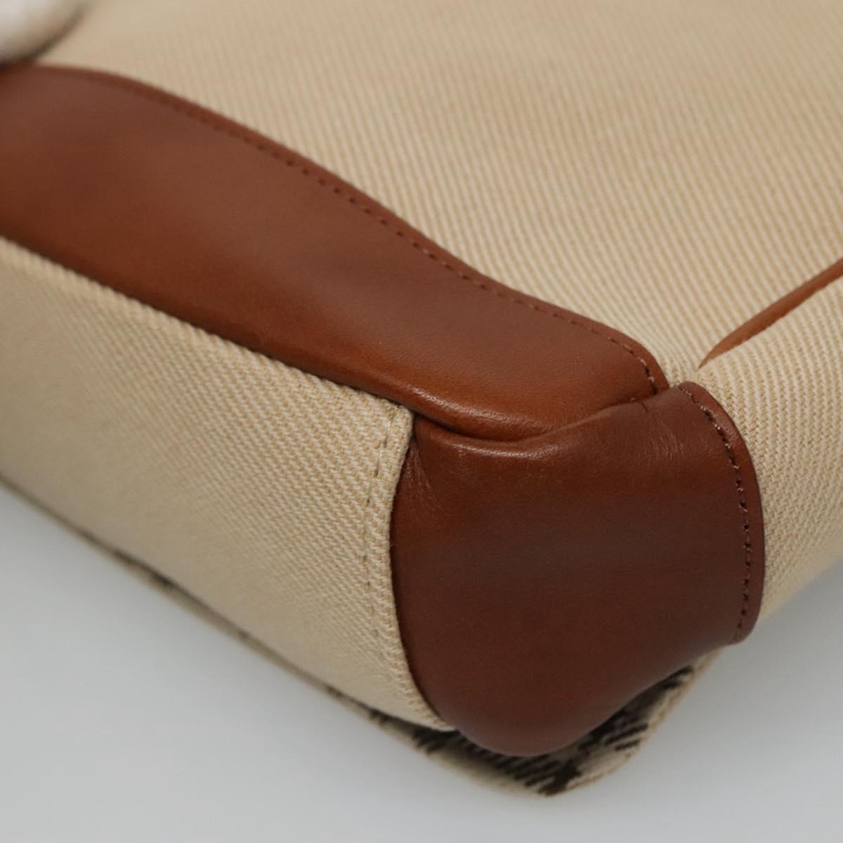 BURBERRY Nova Check Blue Label Shoulder Bag Canvas Beige Brown Auth ti2723