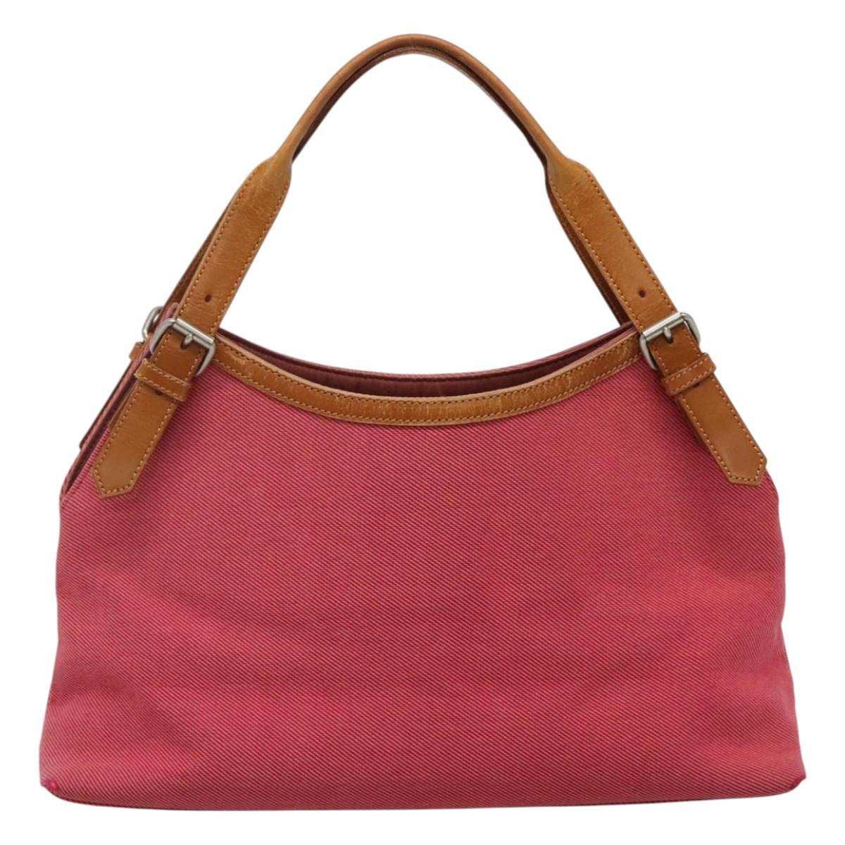 BURBERRY Blue Label Hand Bag Canvas Pink Auth ti2728