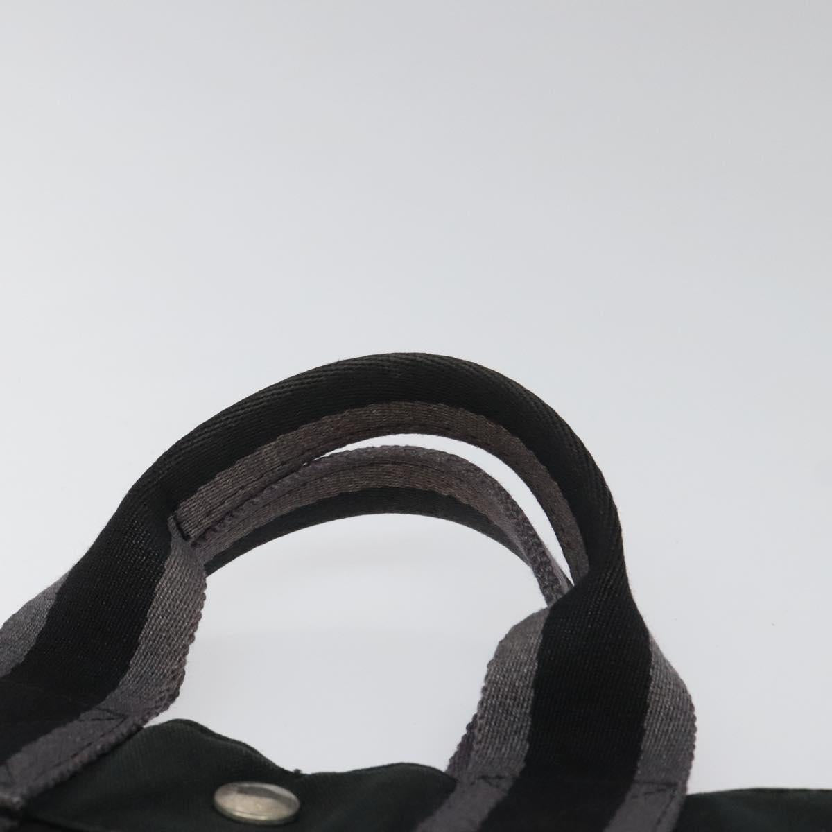 HERMES Fourre Tout PM Hand Bag Canvas Black Auth ti2733