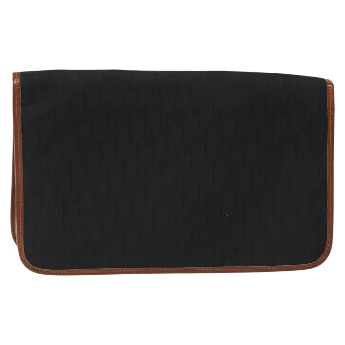 Christian Dior Trotter Canvas Shoulder Bag Black Auth ti2735