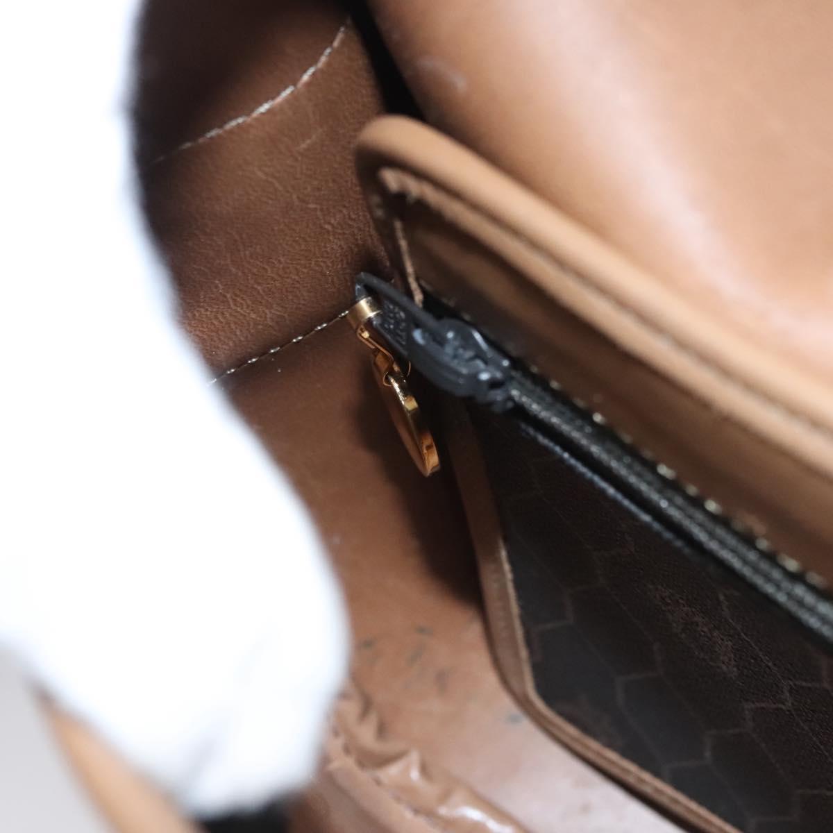 Christian Dior Honeycomb Canvas Shoulder Bag PVC Leather Black Auth ti2736