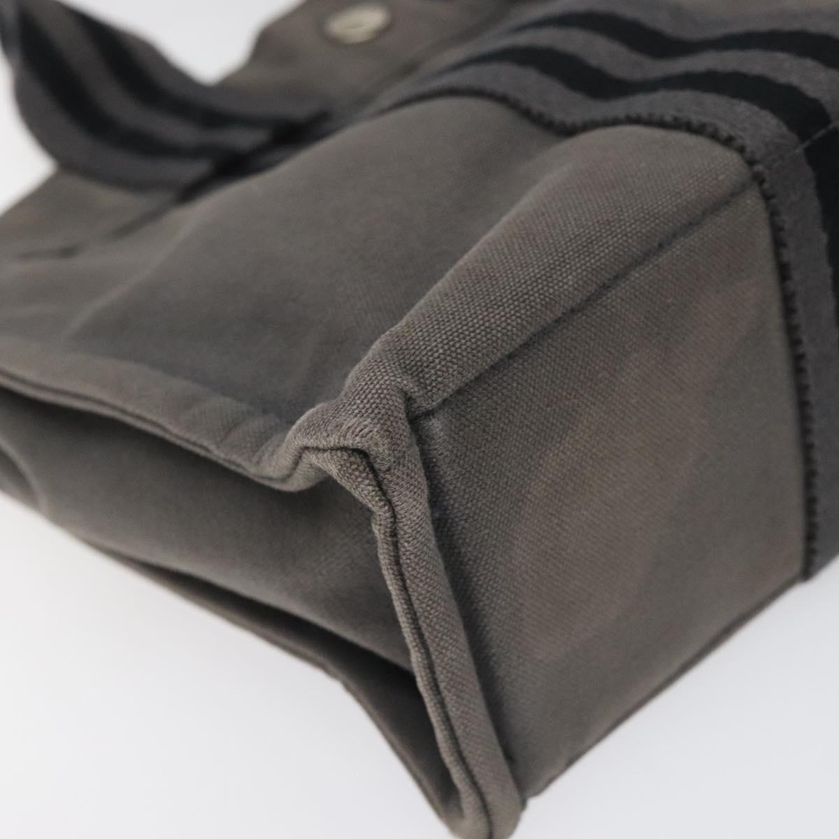 HERMES Fourre Tout PM Hand Bag Canvas Gray Auth ti2740