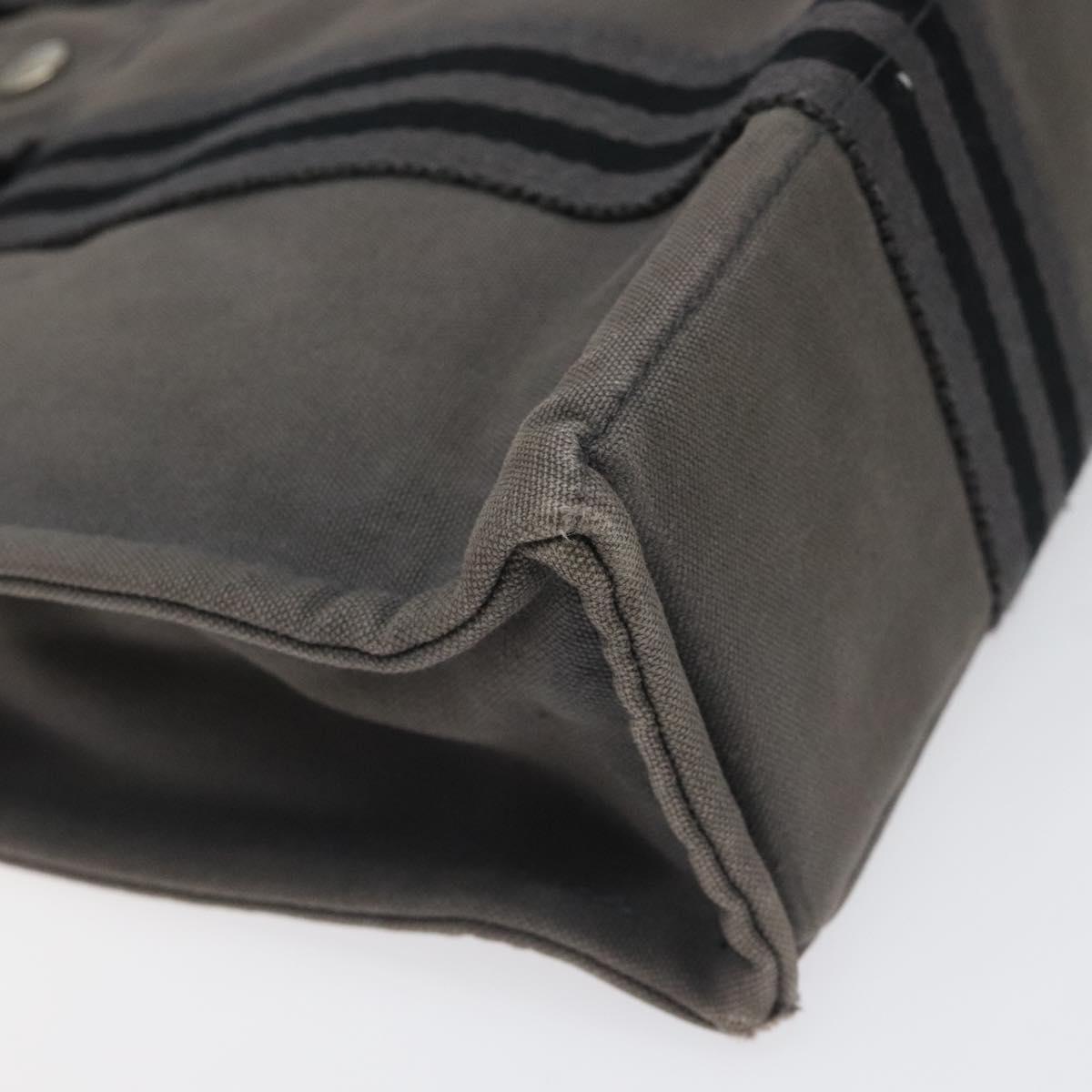 HERMES Fourre Tout PM Hand Bag Canvas Gray Auth ti2740