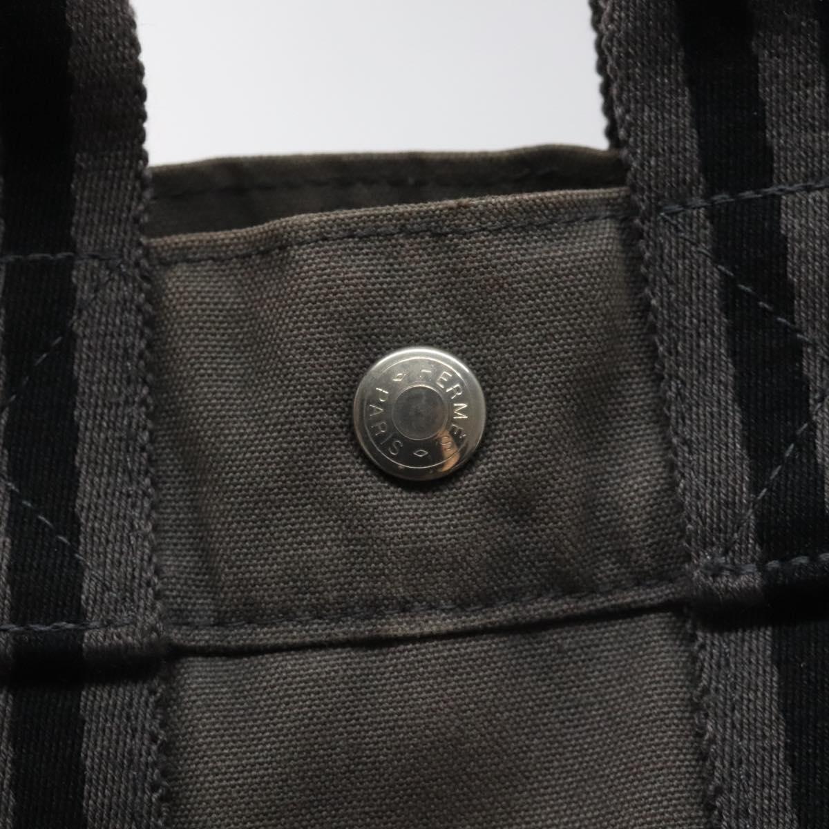 HERMES Fourre Tout PM Hand Bag Canvas Gray Auth ti2740