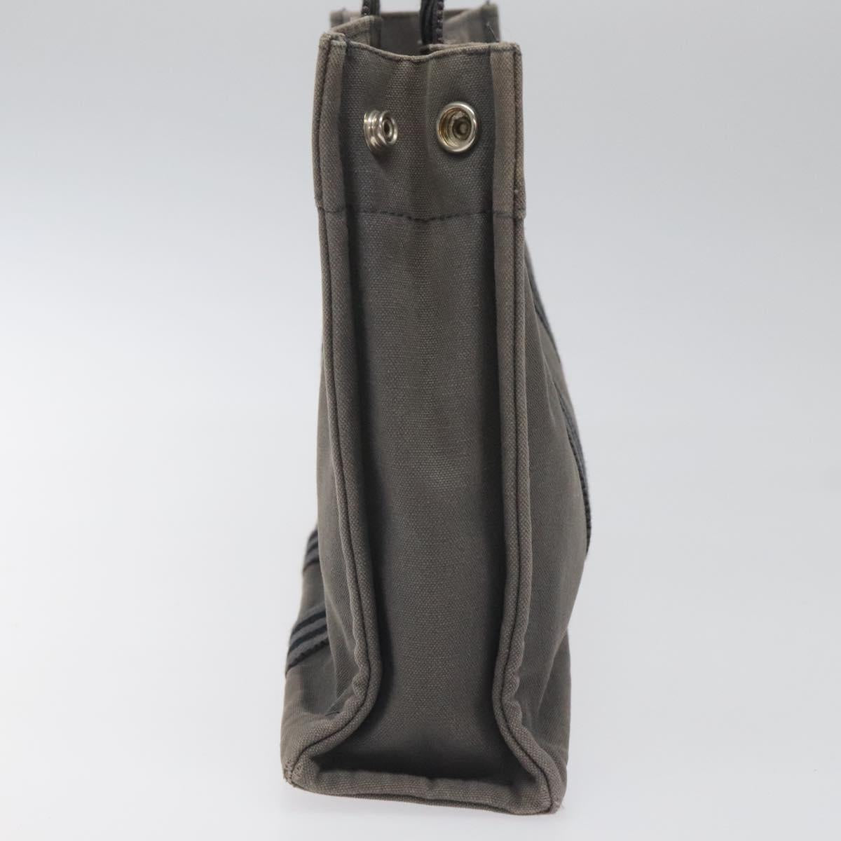 HERMES Fourre Tout PM Hand Bag Canvas Gray Auth ti2740