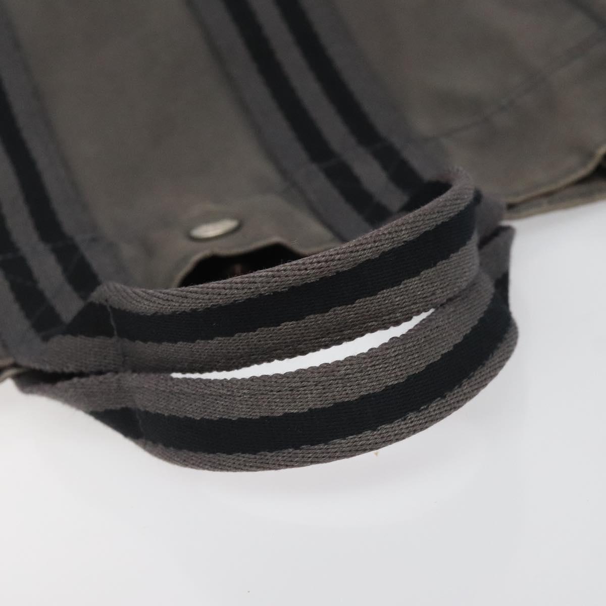 HERMES Fourre Tout PM Hand Bag Canvas Gray Auth ti2740