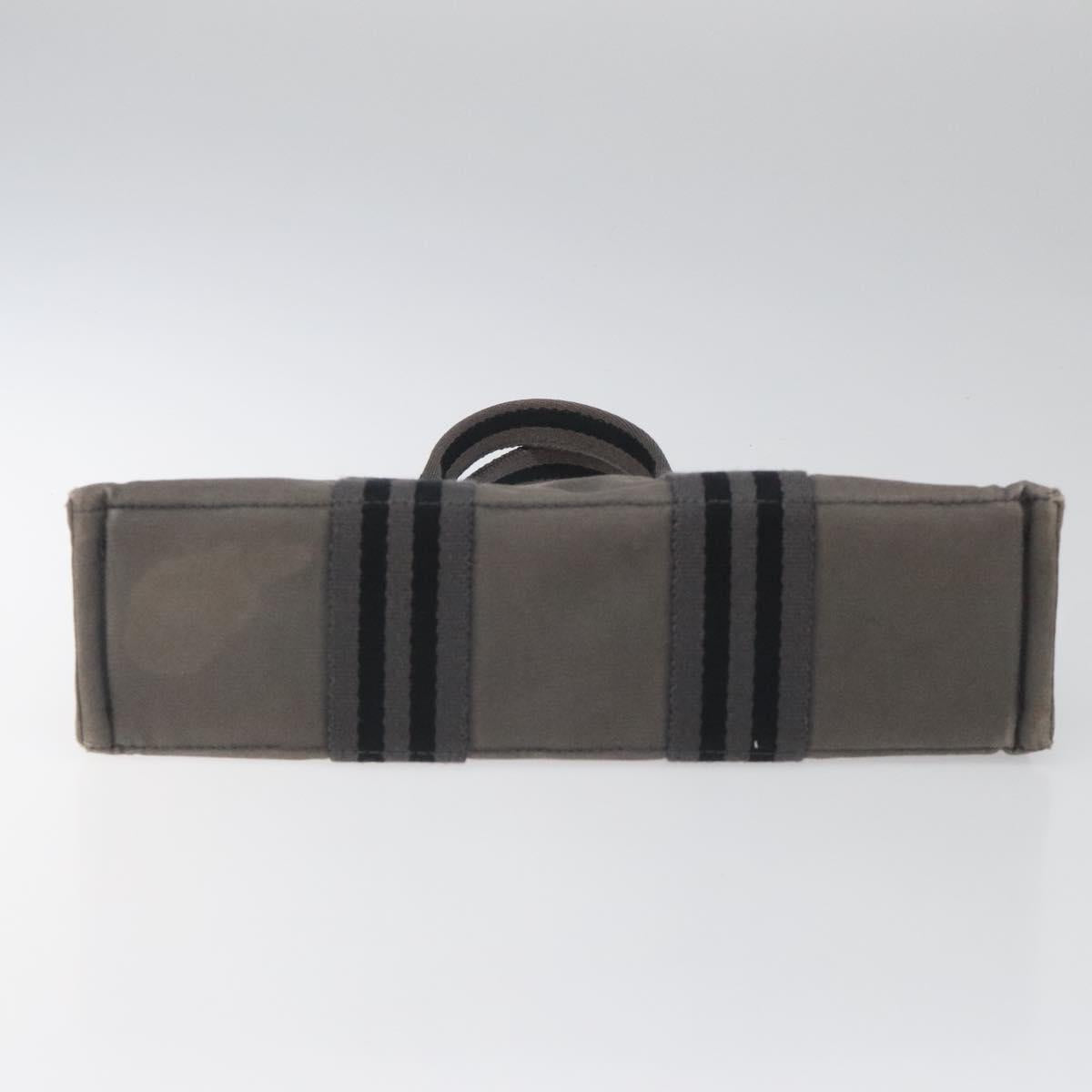 HERMES Fourre Tout PM Hand Bag Canvas Gray Auth ti2740