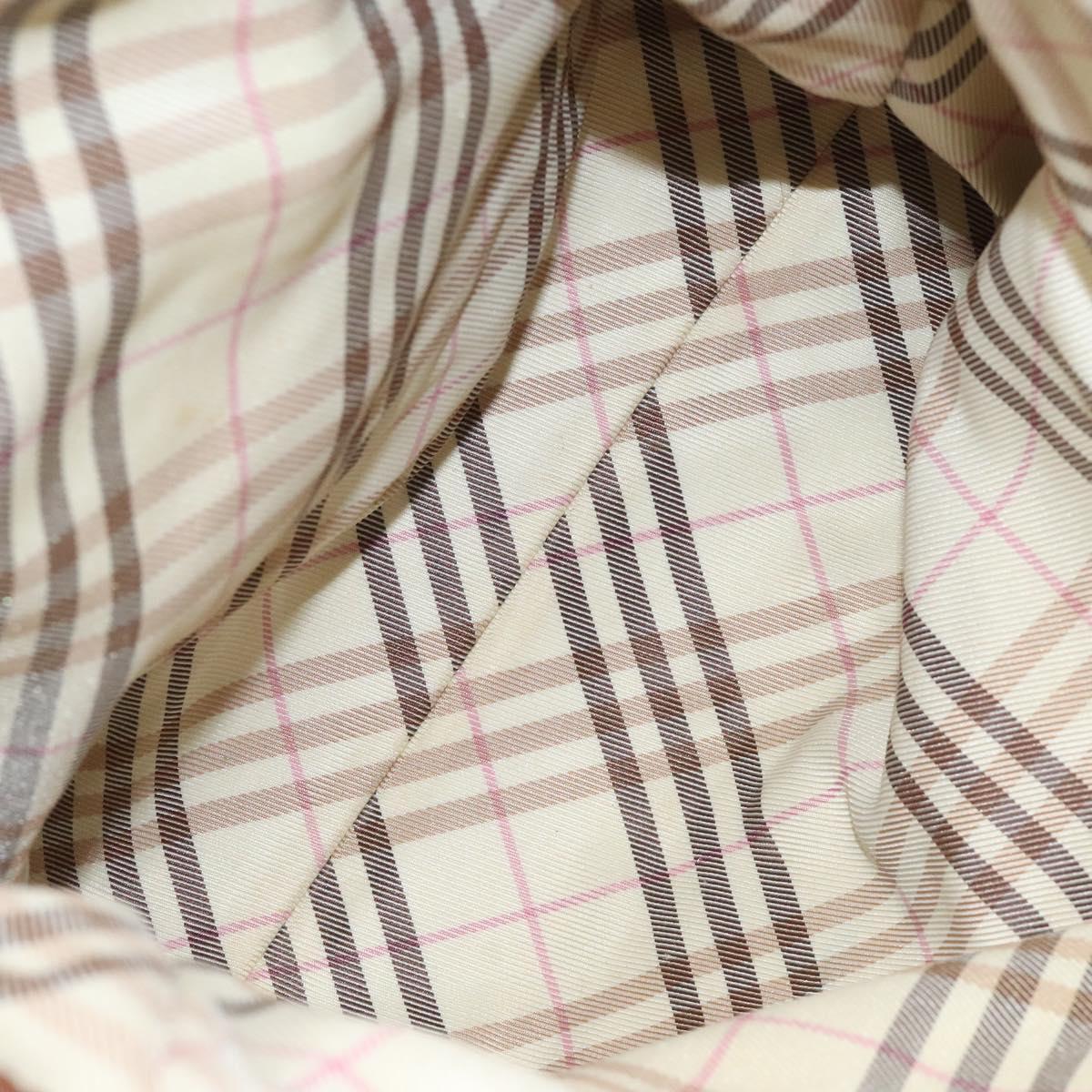 BURBERRY Nova Check Blue Label Tote Bag Canvas Beige Brown Auth ti2741