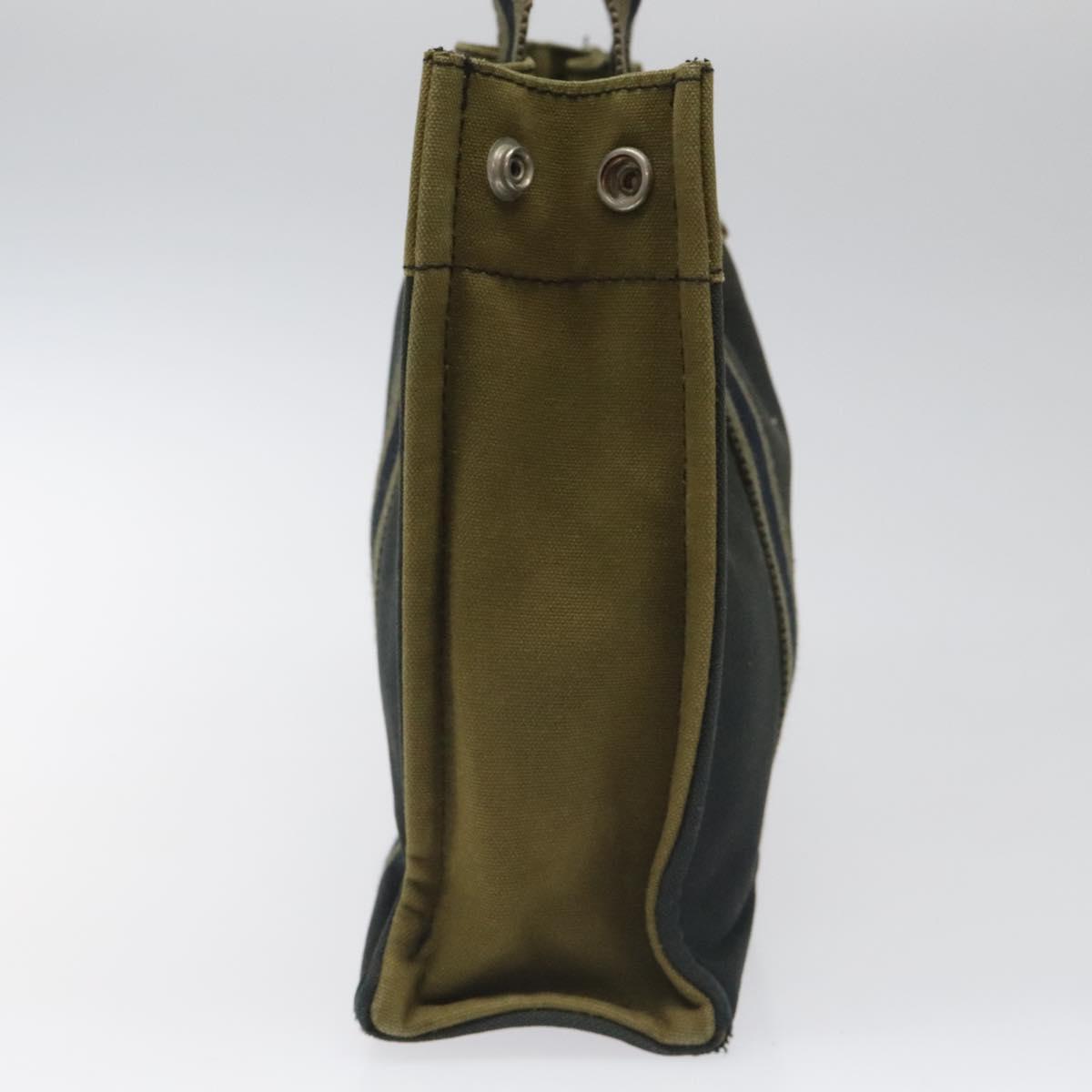 HERMES Fourre Tout PM Hand Bag Canvas Khaki Auth ti2747