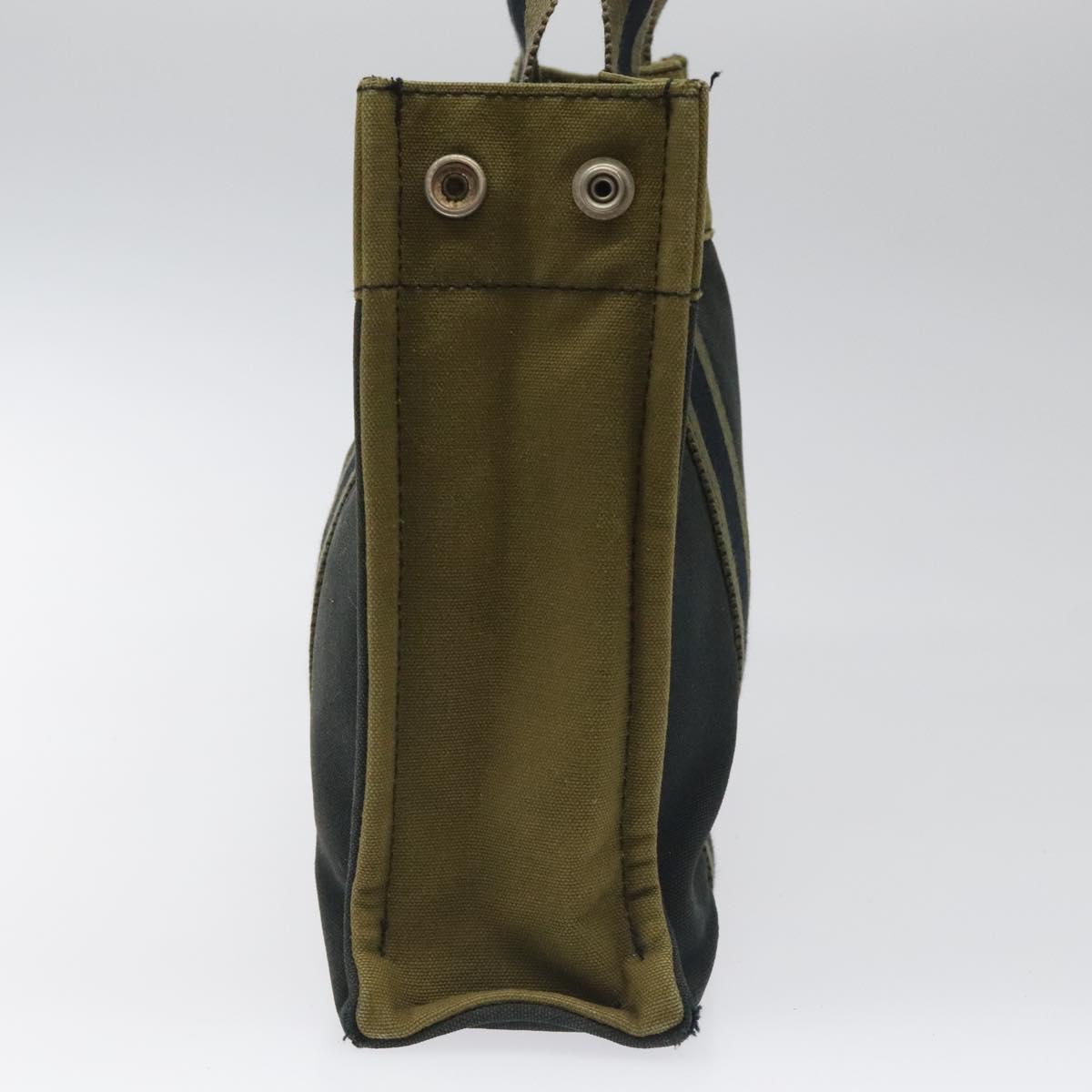 HERMES Fourre Tout PM Hand Bag Canvas Khaki Auth ti2747