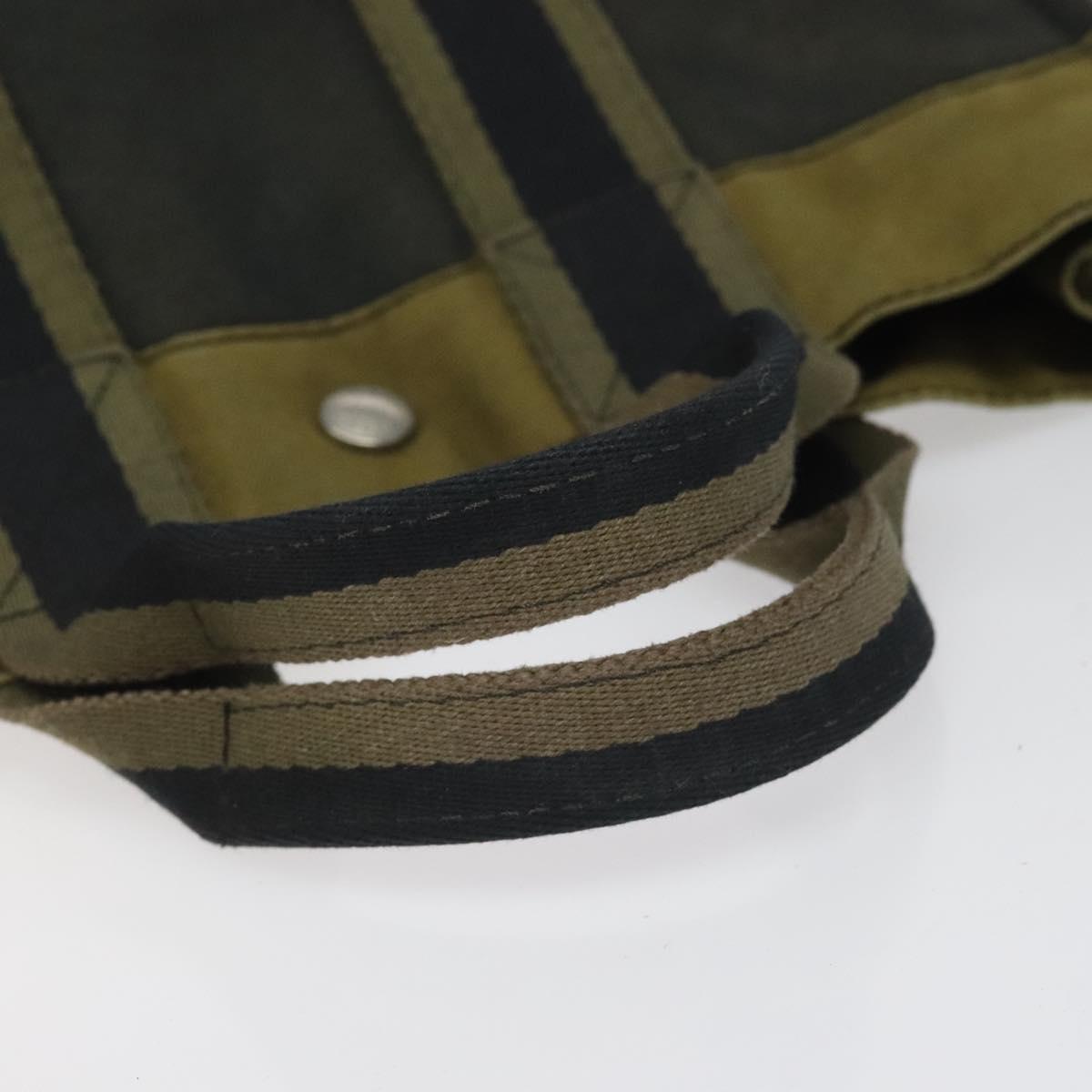 HERMES Fourre Tout PM Hand Bag Canvas Khaki Auth ti2747