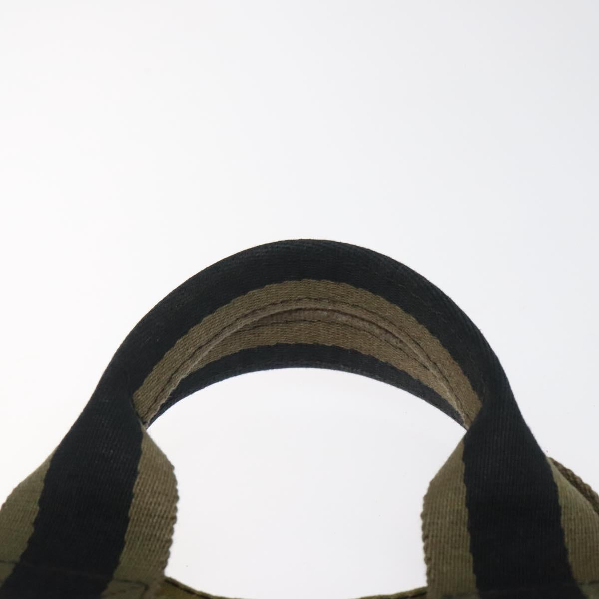 HERMES Fourre Tout PM Hand Bag Canvas Khaki Auth ti2747