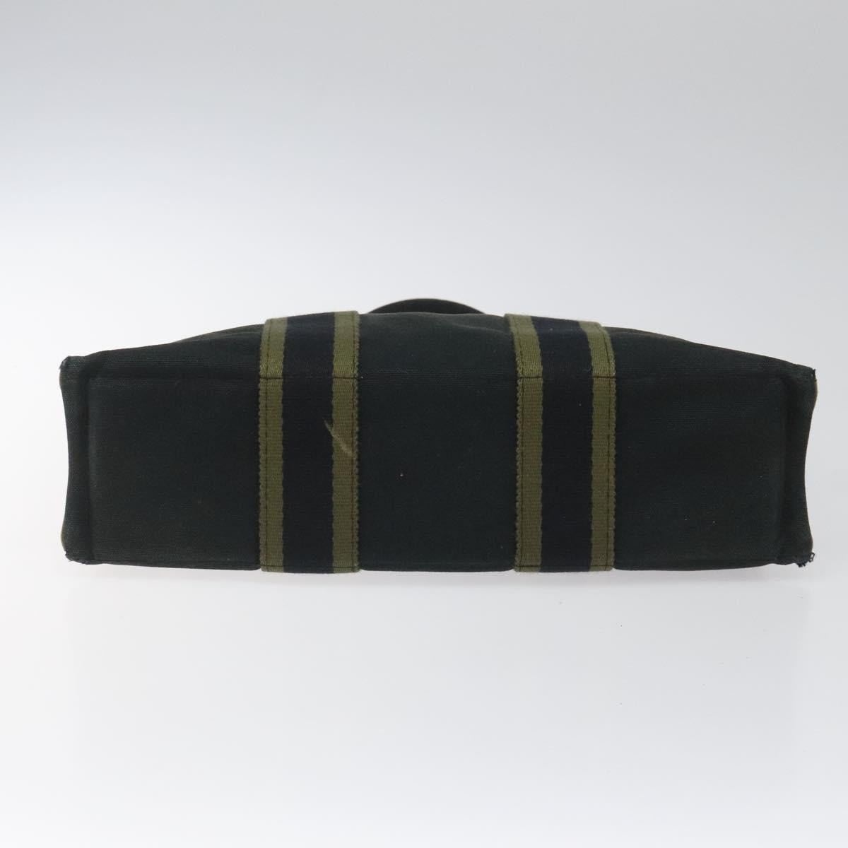 HERMES Fourre Tout PM Hand Bag Canvas Khaki Auth ti2747