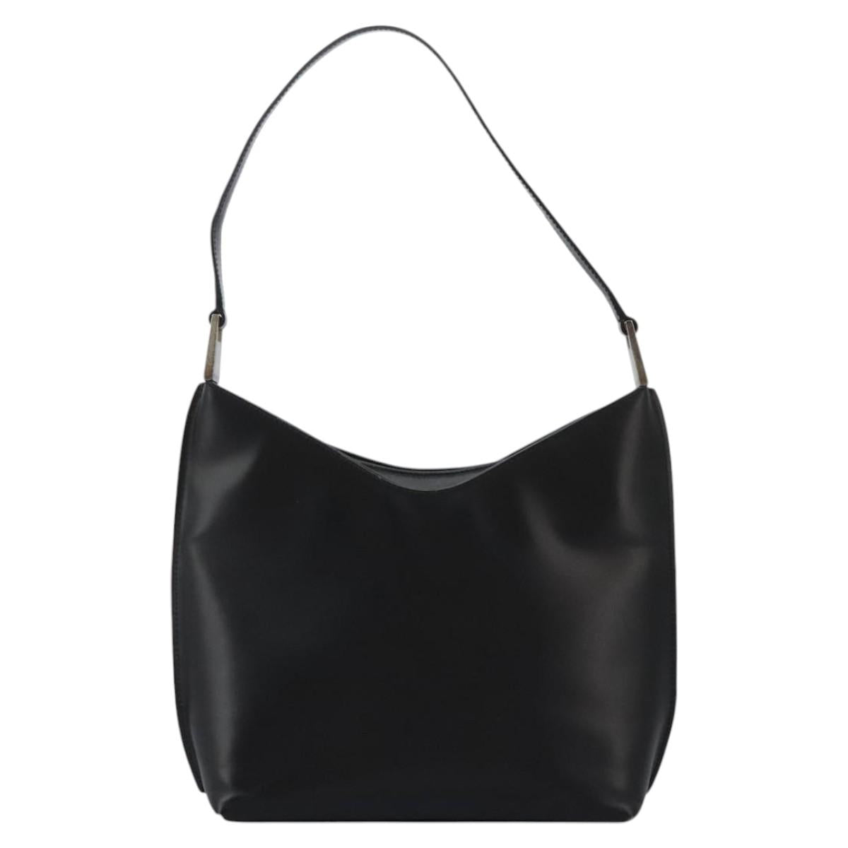 GUCCI Shoulder Bag Leather Black Auth ti2752