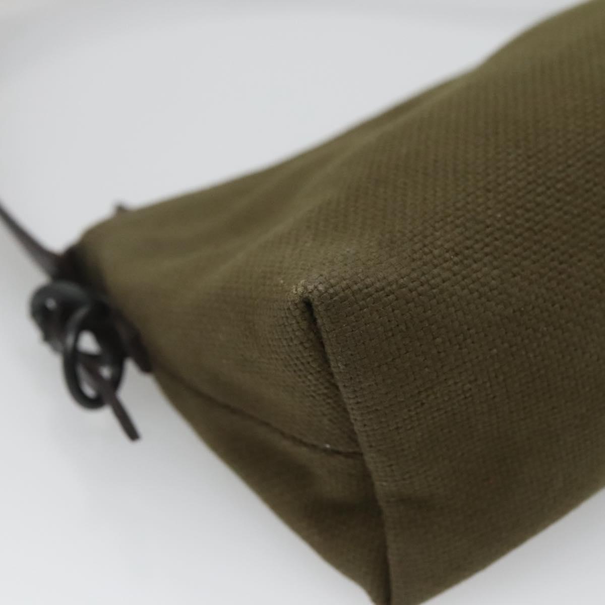 GUCCI Hand Bag Canvas Leather Khaki Auth ti2753