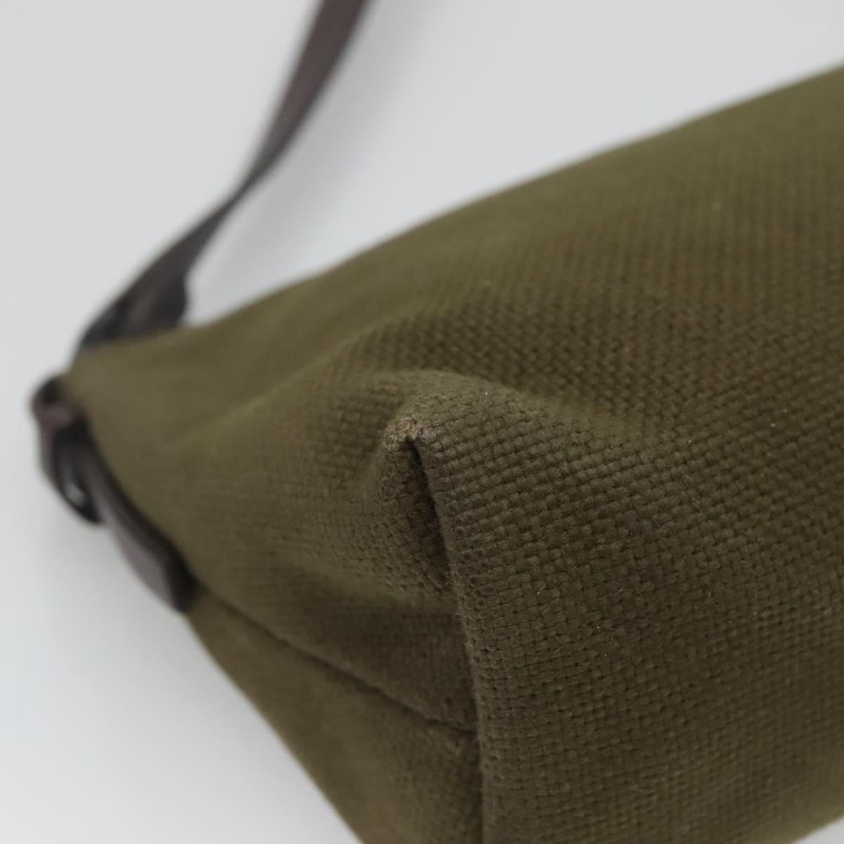 GUCCI Hand Bag Canvas Leather Khaki Auth ti2753