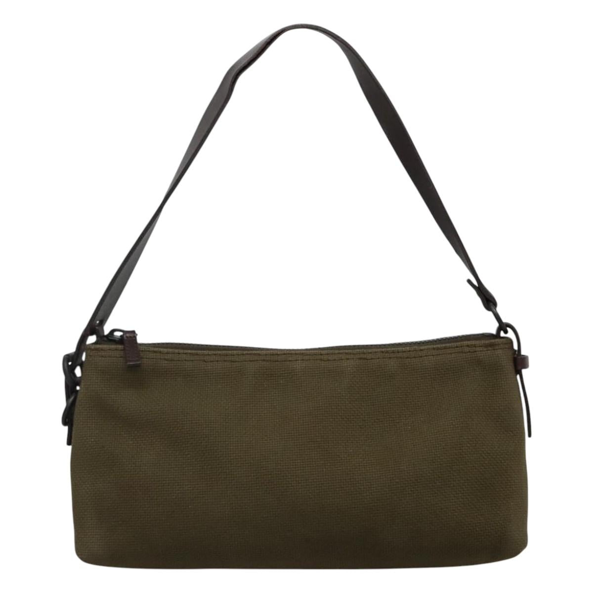 GUCCI Hand Bag Canvas Leather Khaki Auth ti2753