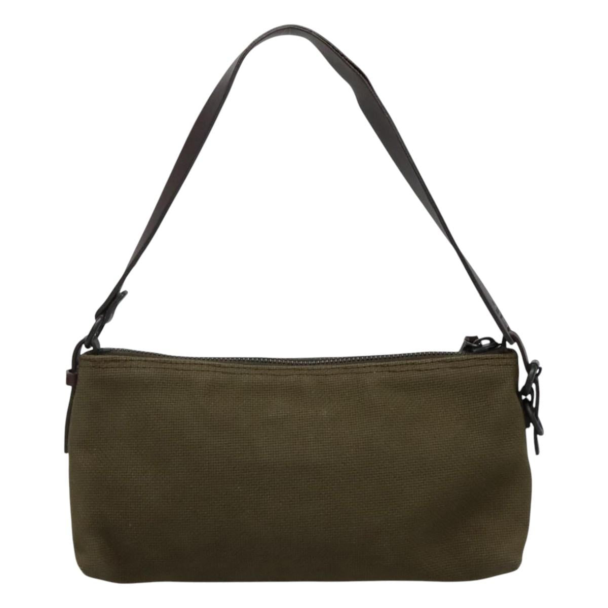 GUCCI Hand Bag Canvas Leather Khaki Auth ti2753