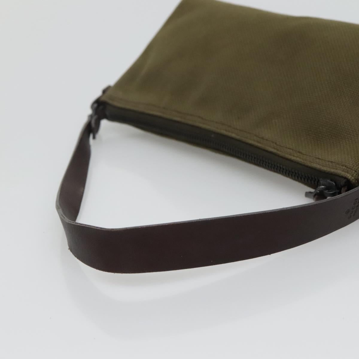 GUCCI Hand Bag Canvas Leather Khaki Auth ti2753
