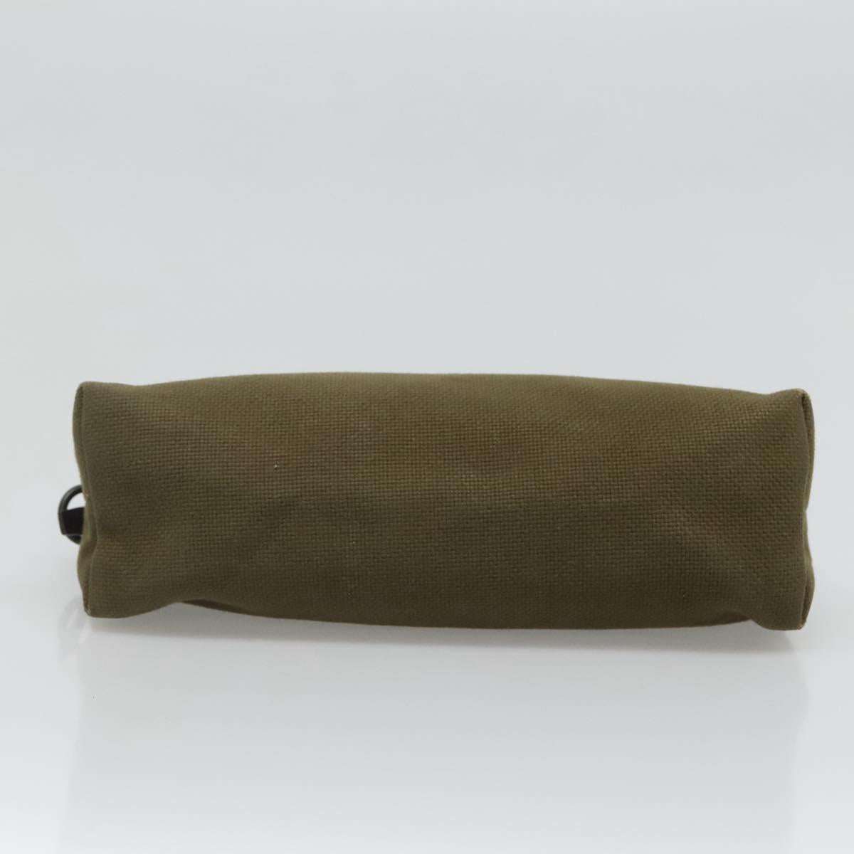 GUCCI Hand Bag Canvas Leather Khaki Auth ti2753