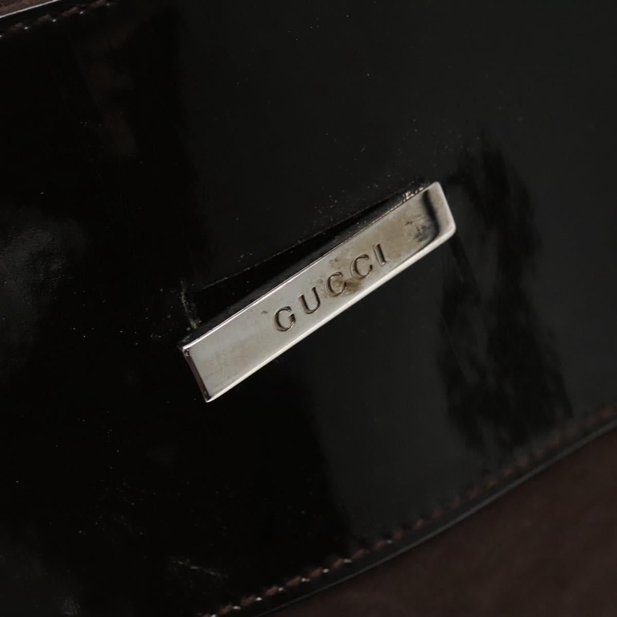 GUCCI Tote Bag Suede Leather Brown Auth ti2756