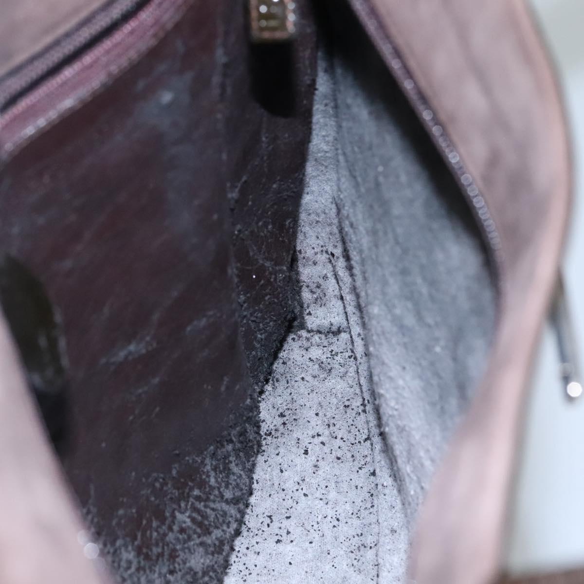 GUCCI Tote Bag Suede Leather Brown Auth ti2756