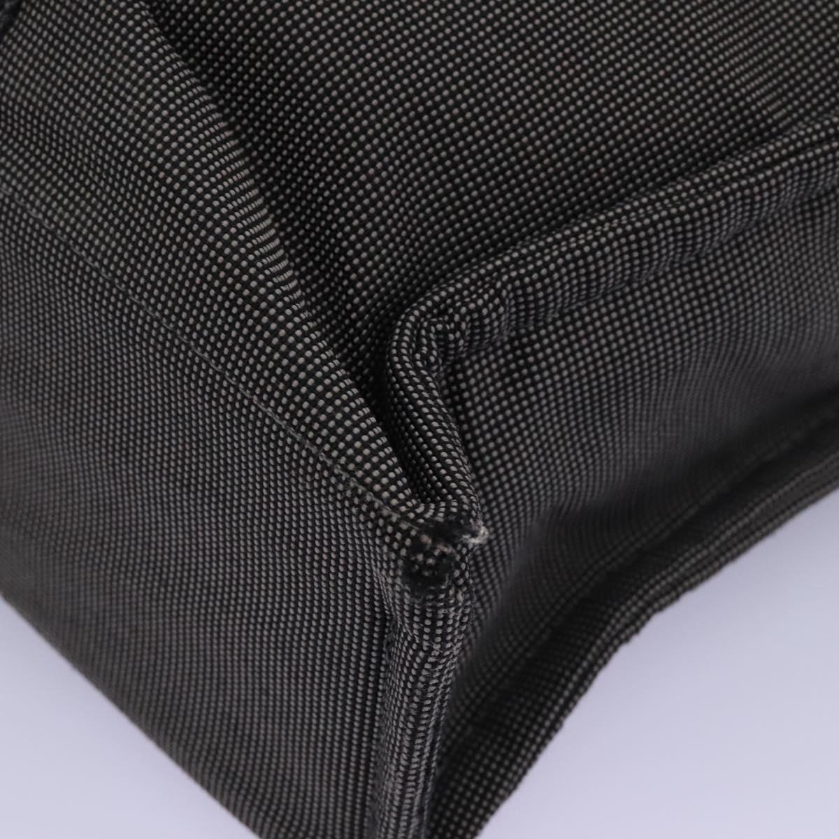 HERMES Her Line MM Hand Bag Canvas Gray Silver Auth ti2761