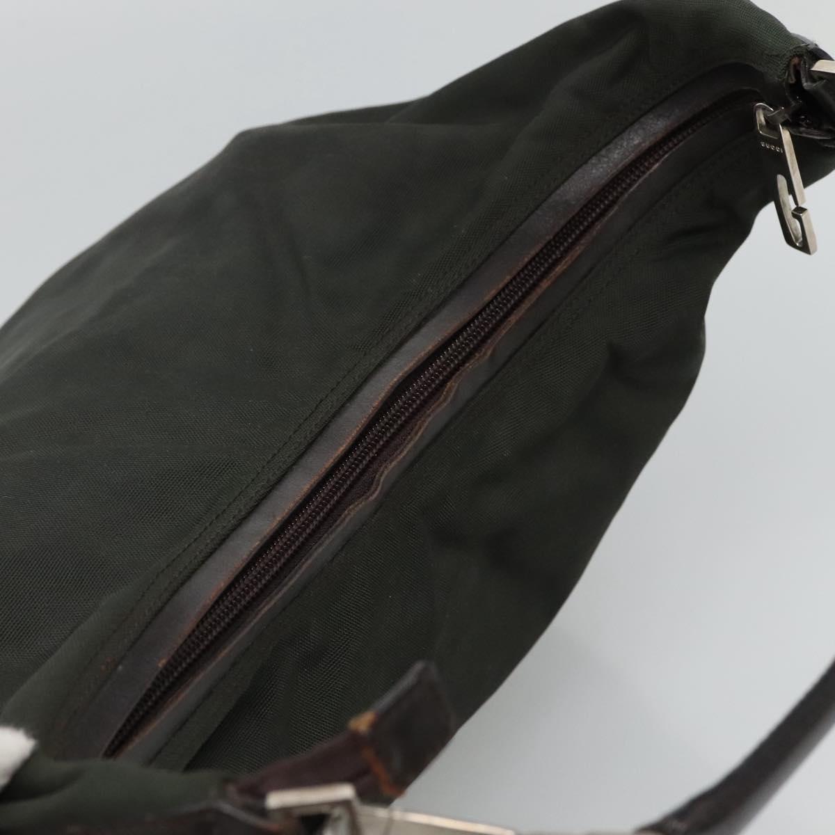 GUCCI Shoulder Bag Canvas Khaki Auth ti2779