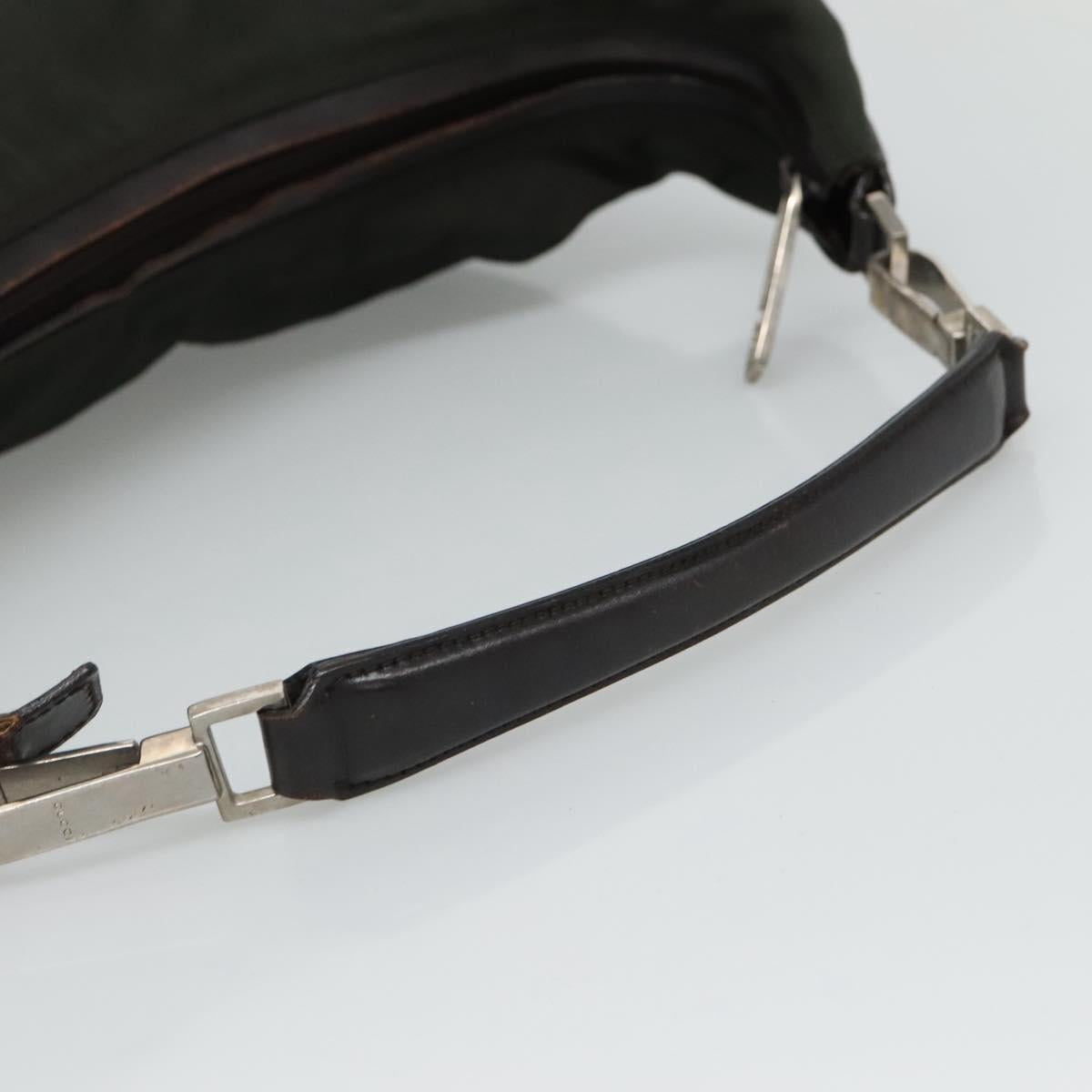 GUCCI Shoulder Bag Canvas Khaki Auth ti2779