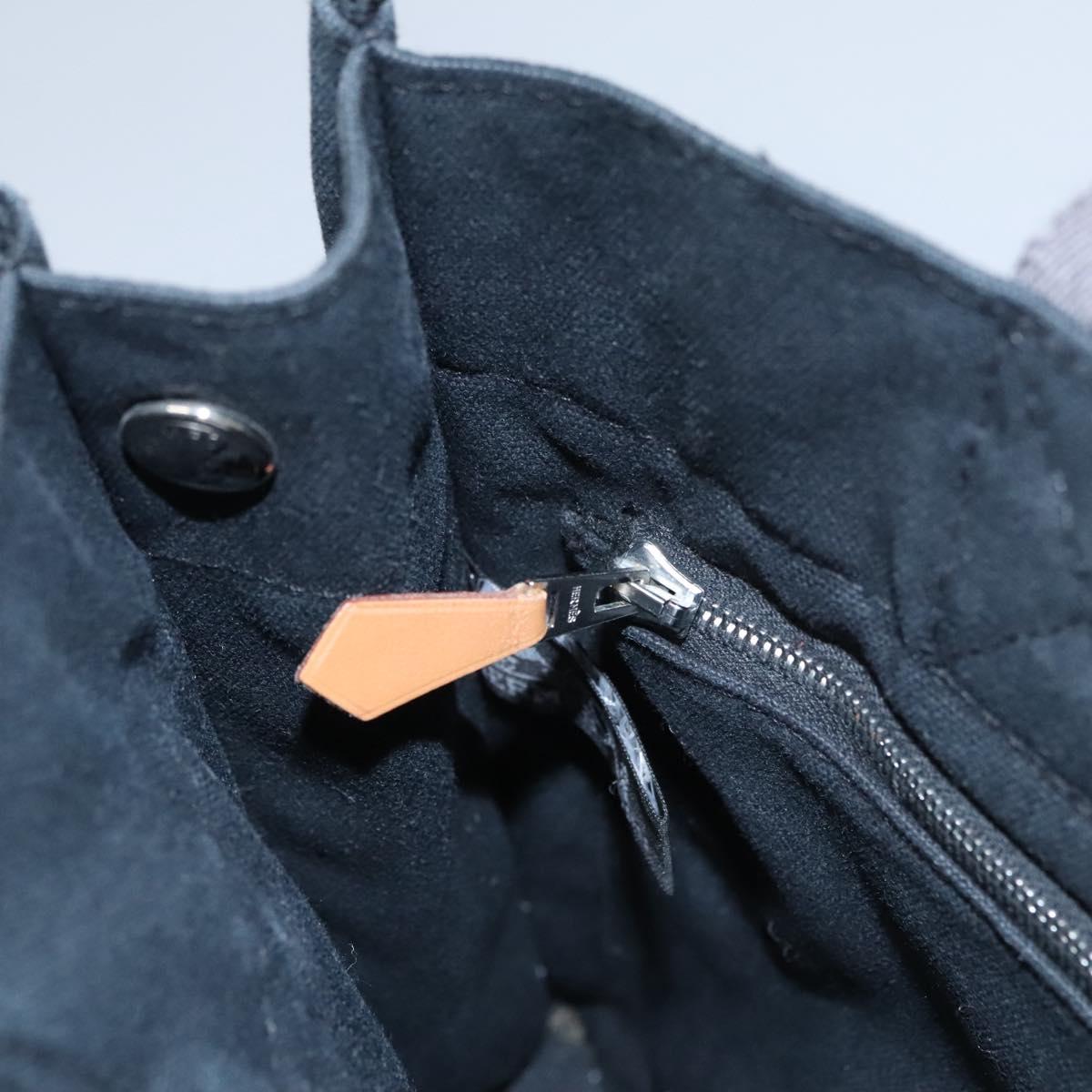 HERMES Fourre Tout PM Hand Bag Canvas Black Auth ti2780