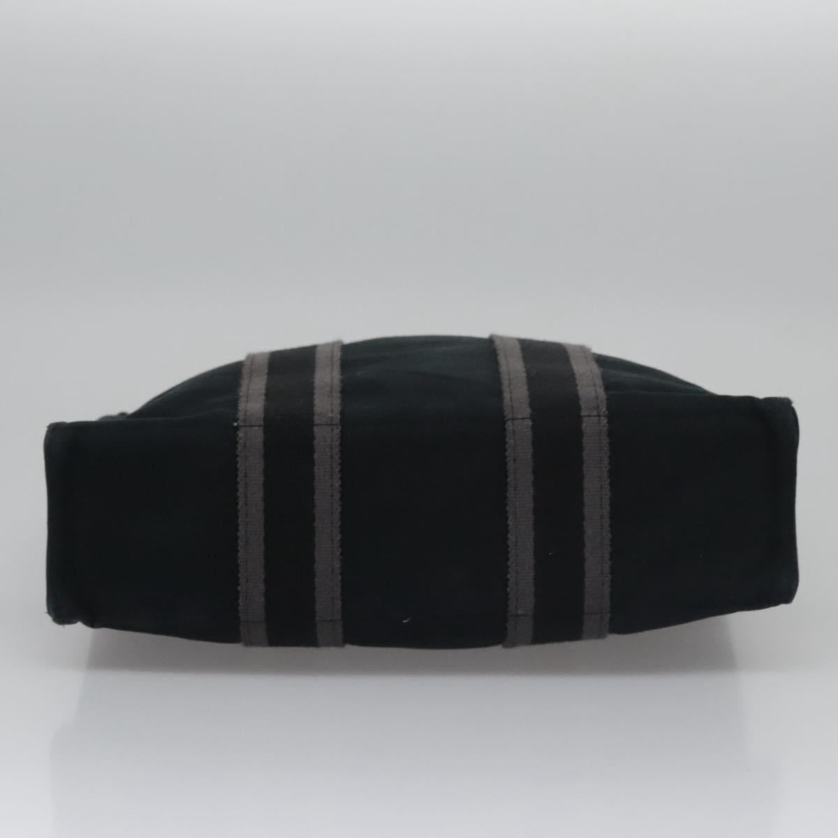 HERMES Fourre Tout PM Hand Bag Canvas Black Auth ti2780