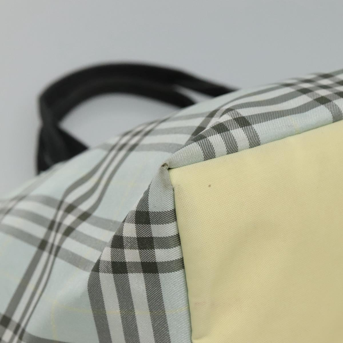 Burberrys Blue Label Nova Check Tote Bag Nylon Light Blue Auth ti2782