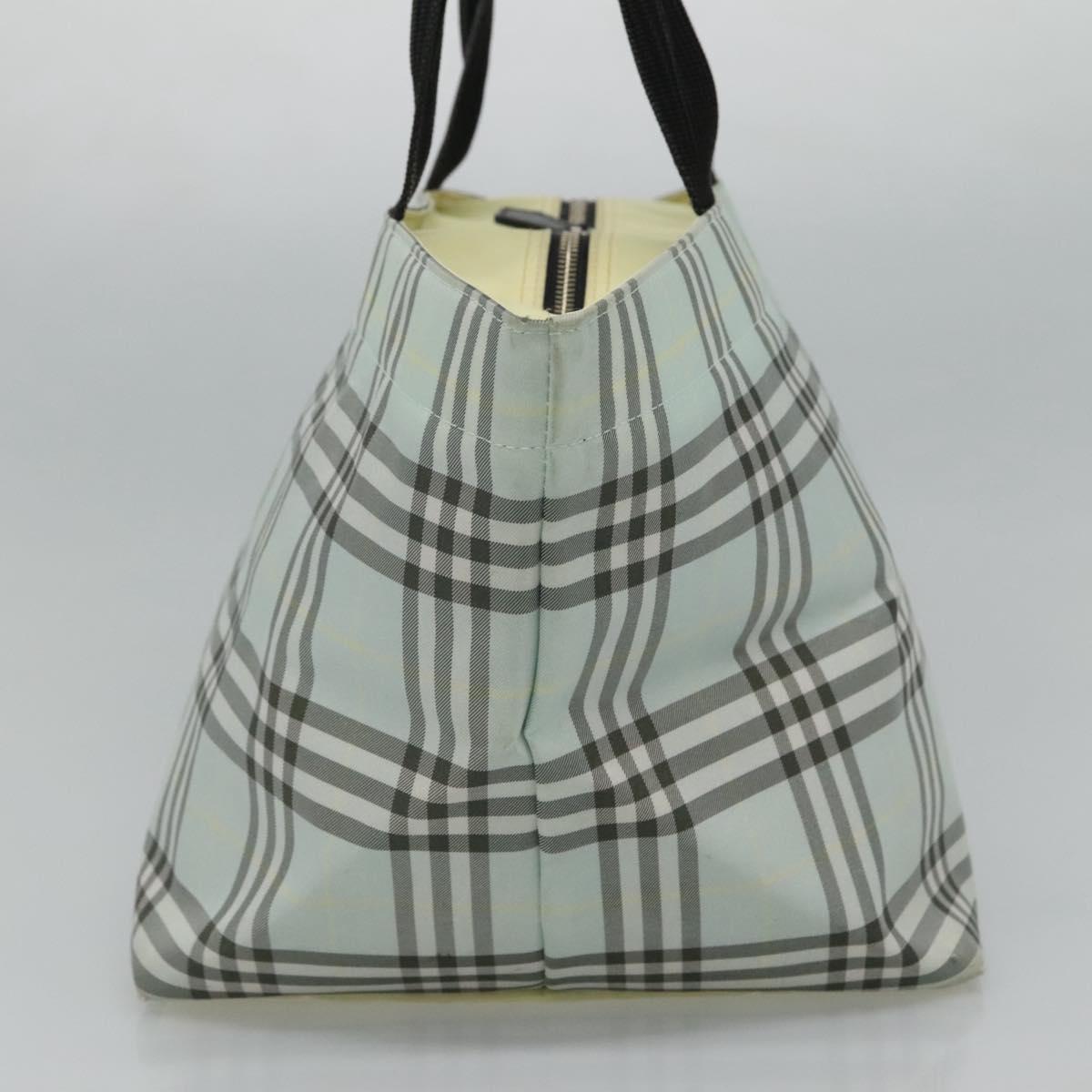 Burberrys Blue Label Nova Check Tote Bag Nylon Light Blue Auth ti2782